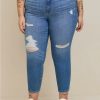 Jeans * | Torrid Perfect Skinny Ankle Vintage Stretch Mid-Rise Jean (Short)