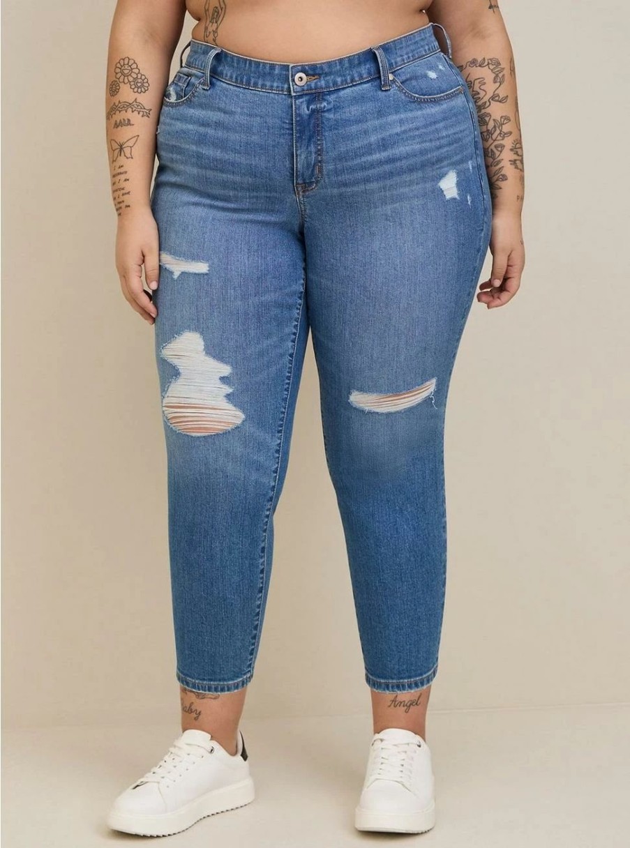 Jeans * | Torrid Perfect Skinny Ankle Vintage Stretch Mid-Rise Jean (Short)