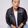 Jackets * | Torrid Real Leather Asymmetrical Moto