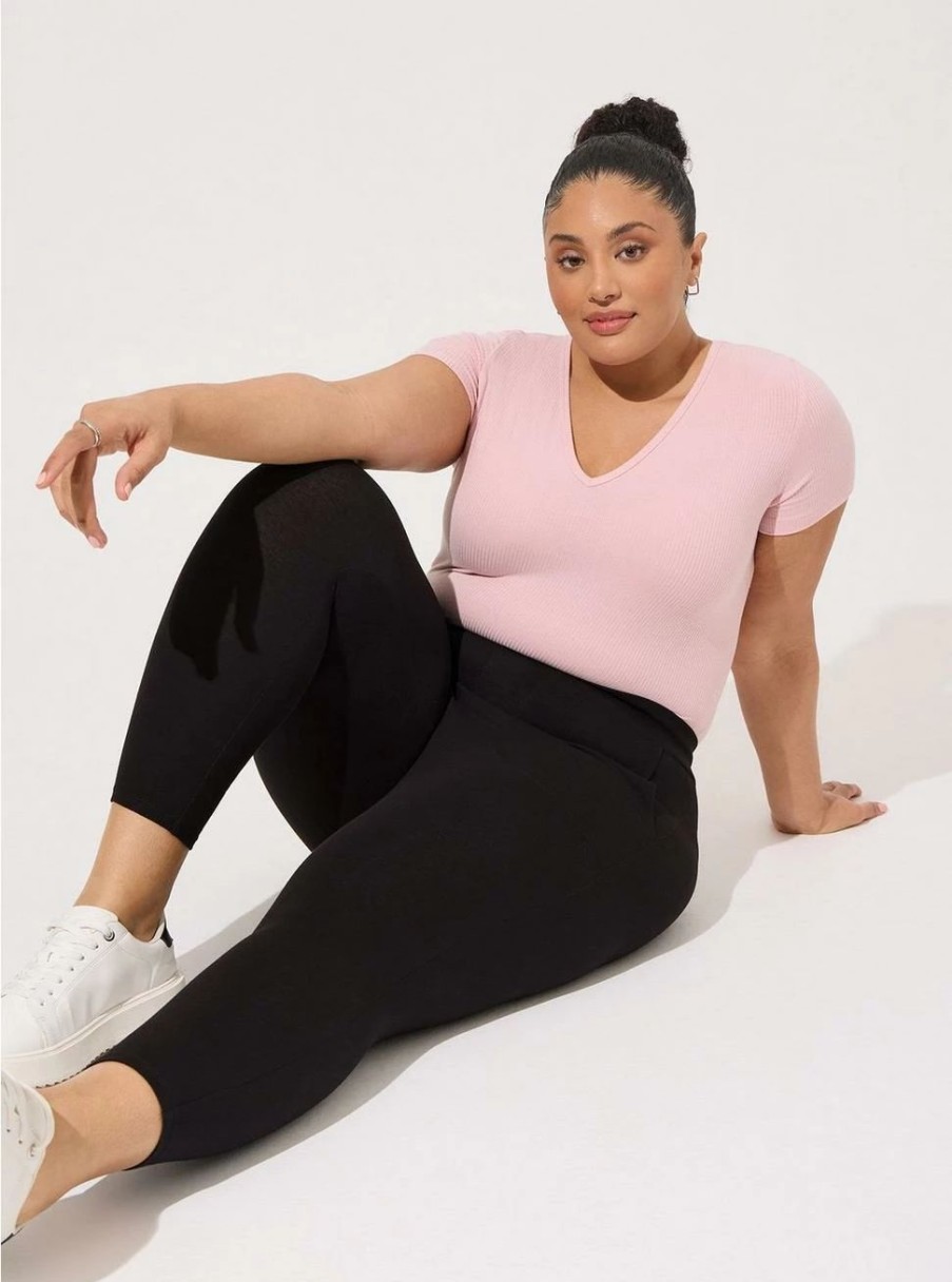 Bottoms * | Torrid Crop Signature Waist Pocket Premium Legging