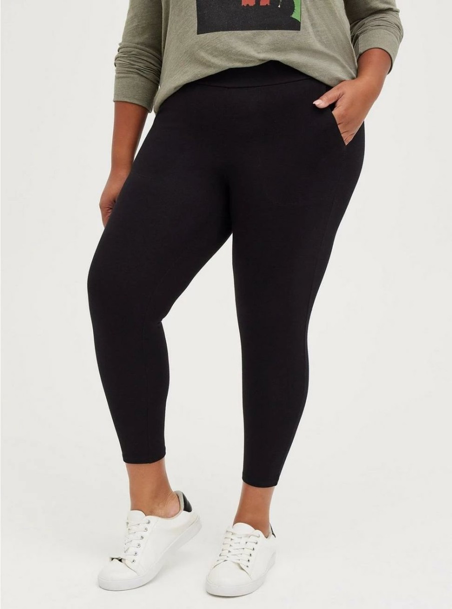 Bottoms * | Torrid Crop Signature Waist Pocket Premium Legging