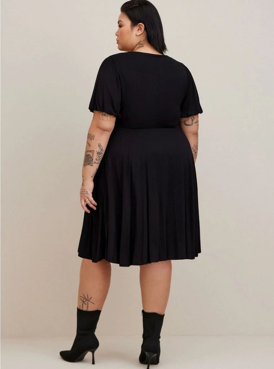 Dresses * | Torrid Mini Super Soft Balloon Sleeve Aline Dress