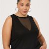 Tops * | Torrid Feather Soft Slub Crew Neck Mesh Inset Tank