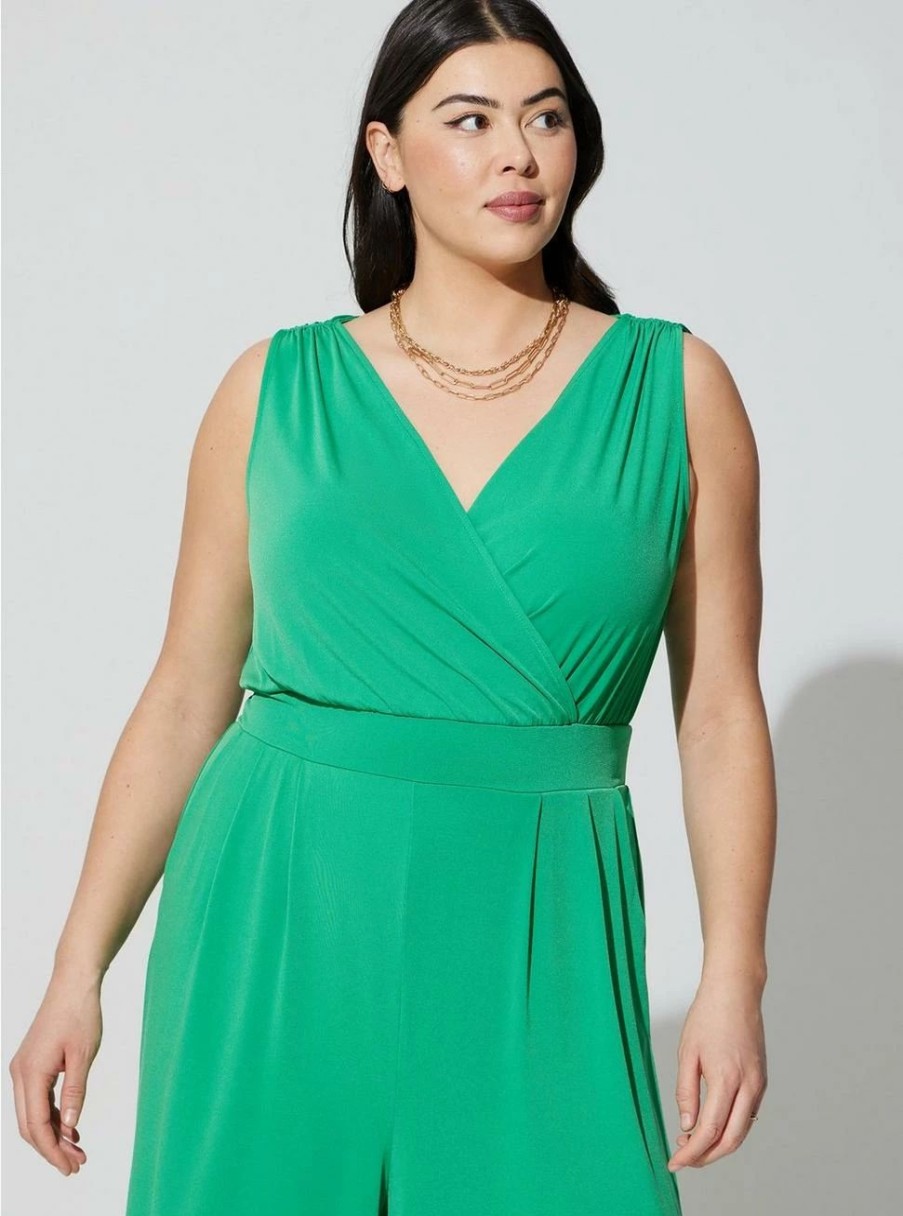 Dresses * | Torrid Studio Knit Surplice Tie Back Jumpsuit