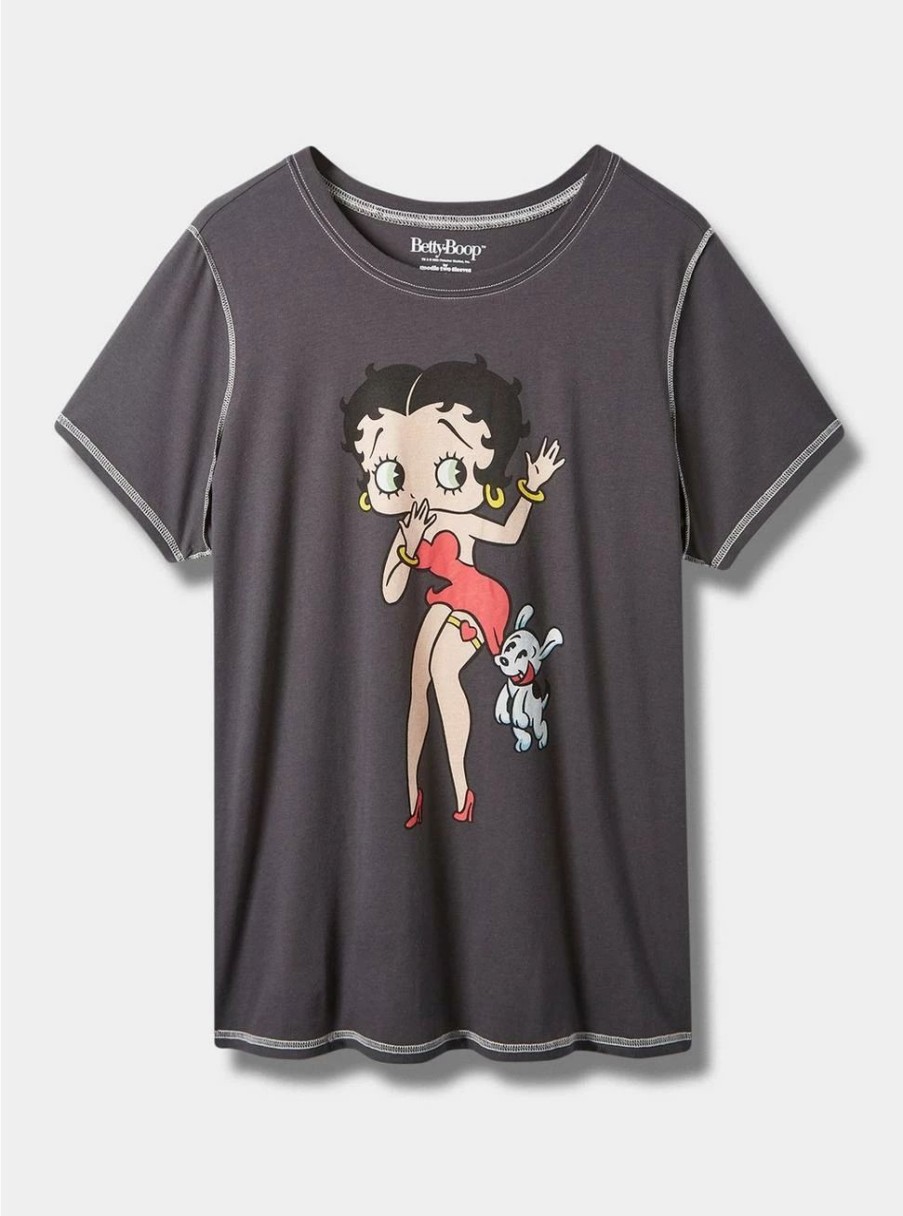 Tops * | Torrid Betty Boop Classic Fit Cotton Crew Seam Tee