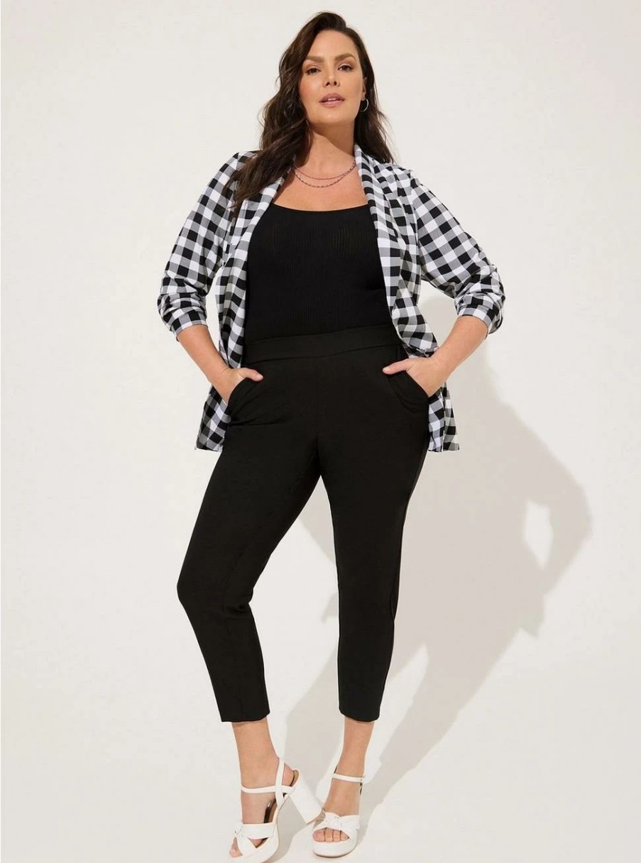 Bottoms * | Torrid Pull-On Relaxed Taper Studio Refined Crepe High-Rise Pant