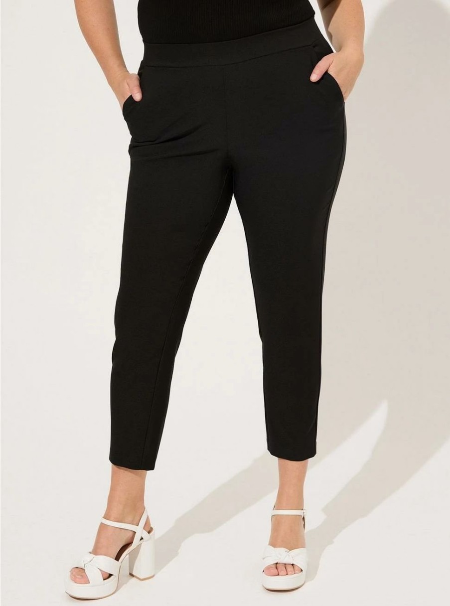 Bottoms * | Torrid Pull-On Relaxed Taper Studio Refined Crepe High-Rise Pant