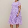 Dresses * | Torrid Midi Lace Fit And Flare Dress