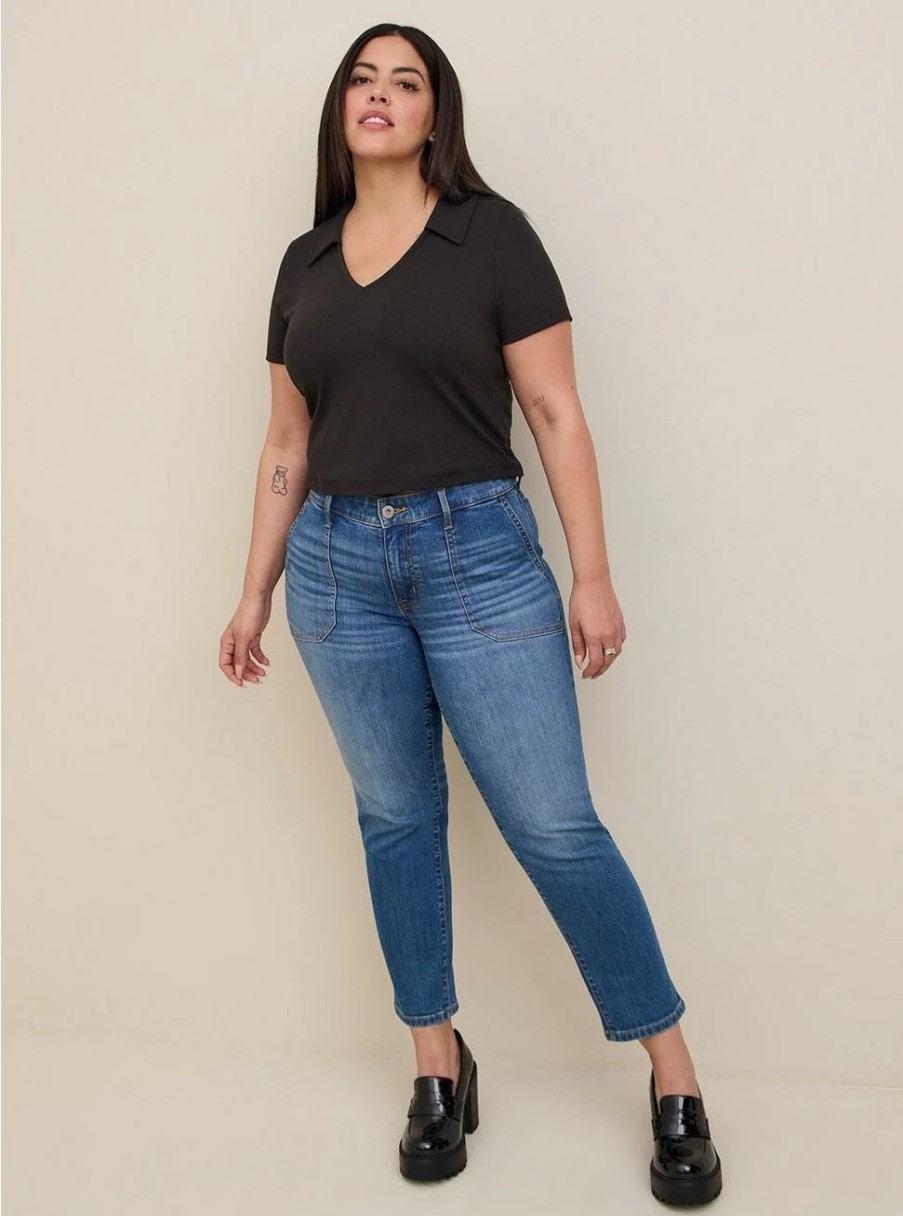 Jeans * | Torrid Perfect Boyfriend Ankle Vintage Stretch Mid-Rise Jean (Tall)