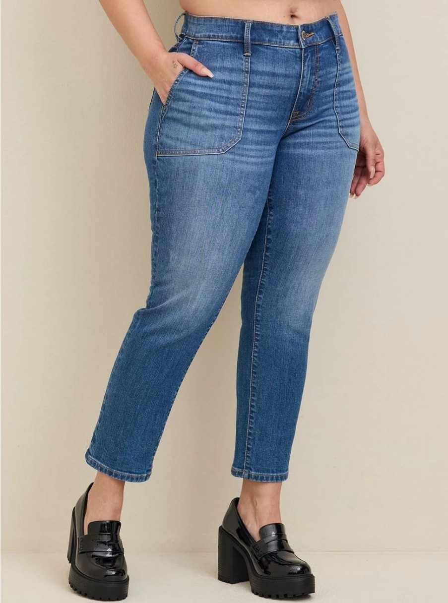 Jeans * | Torrid Perfect Boyfriend Ankle Vintage Stretch Mid-Rise Jean (Tall)