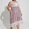 Dresses * | Torrid Maxi Gauze Lace Inset Hi Low Dress