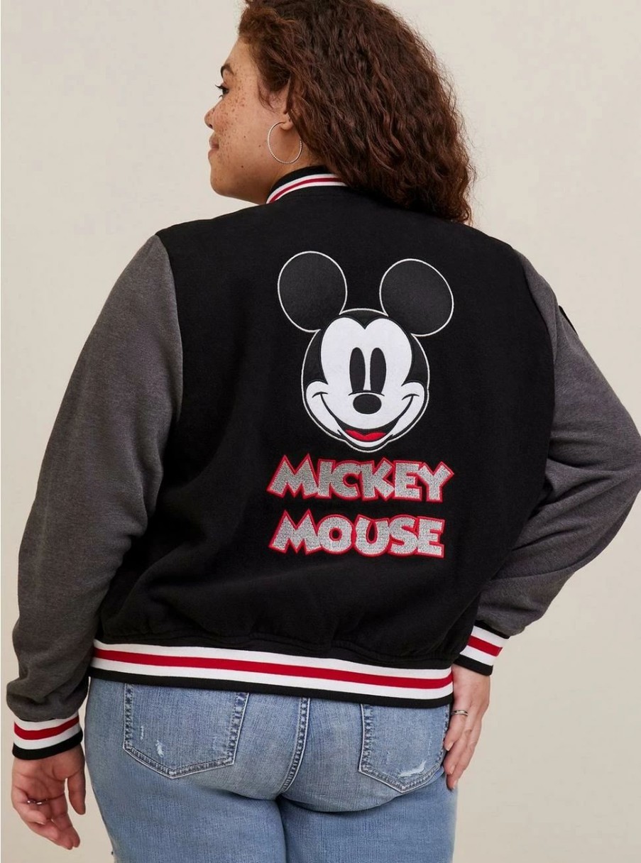 Jackets * | Torrid Disney Mickey Mouse Wool Bomber Jacket