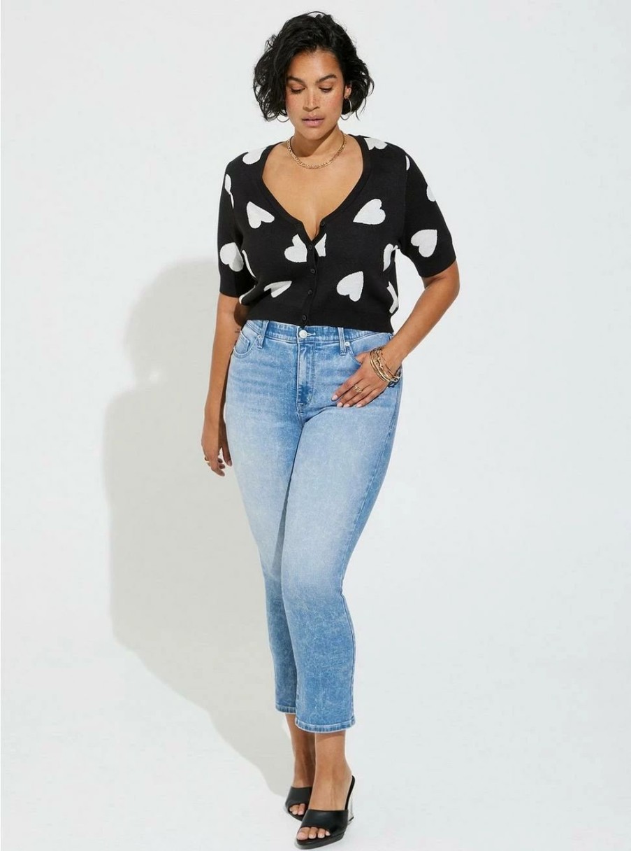 Bottoms * | Torrid Crop Everyday Sky High Boot Super Soft High-Rise Jean