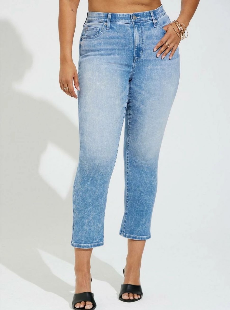 Bottoms * | Torrid Crop Everyday Sky High Boot Super Soft High-Rise Jean