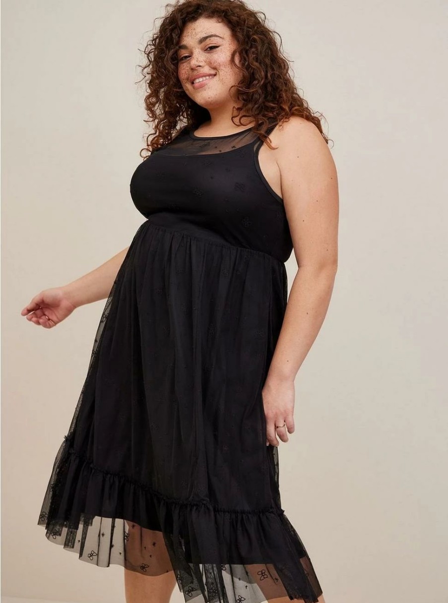 Dresses * | Torrid Disney Minnie Mouse Maxi Sheer Mesh Layering Dress