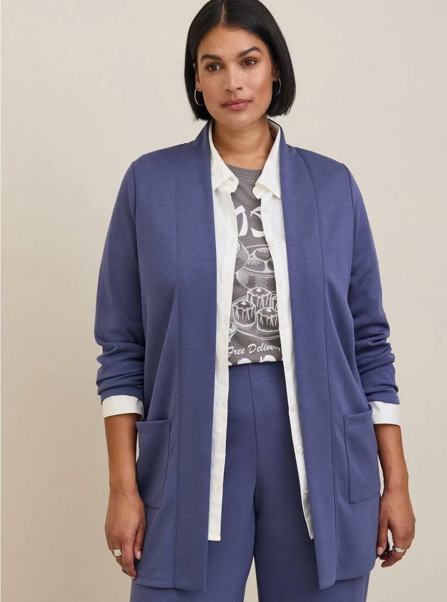 Jackets * | Torrid Studio Cupro Open Front Cardigan