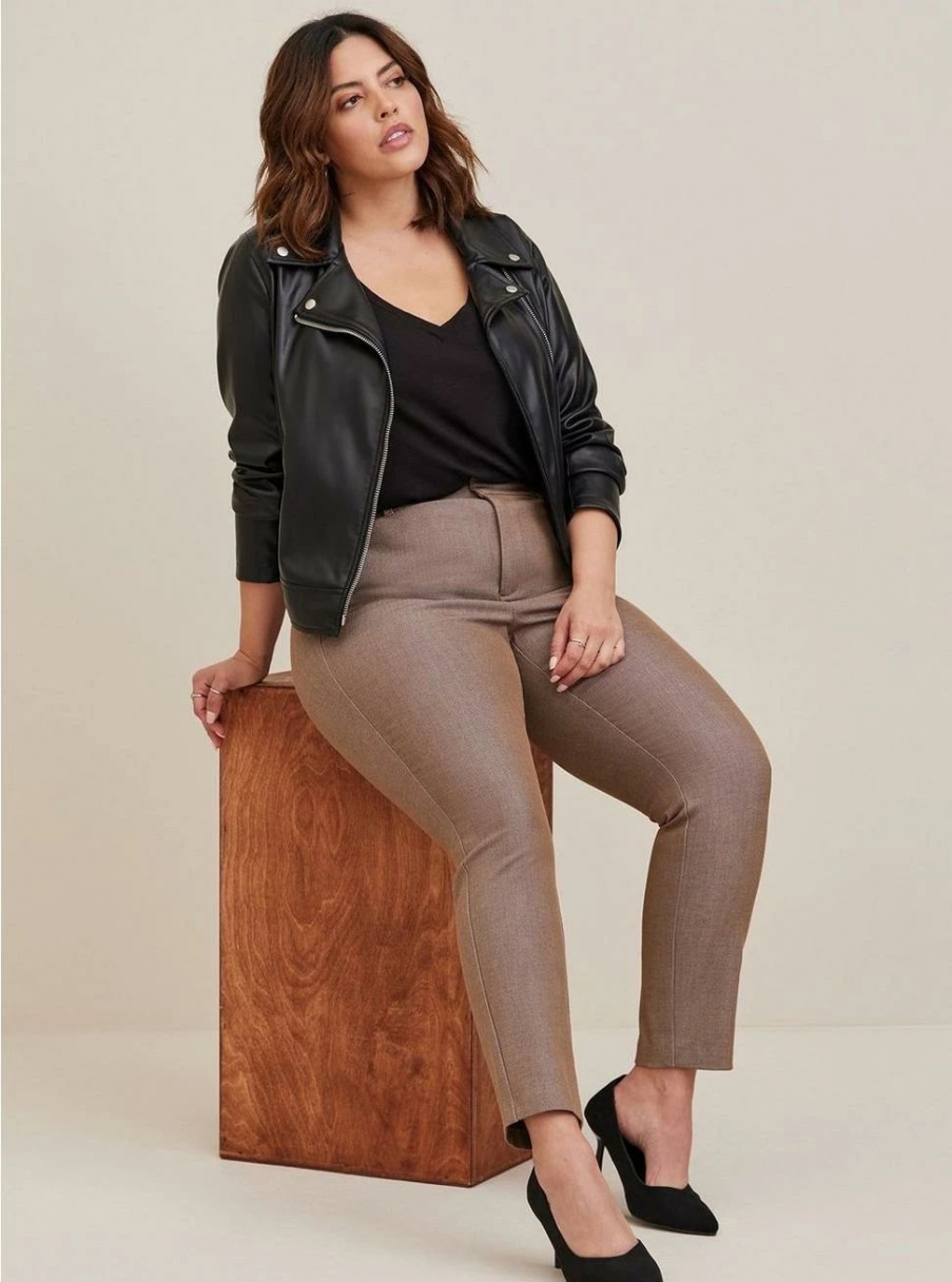 Jackets * | Torrid Faux Leather Asymmetrical Moto Jacket