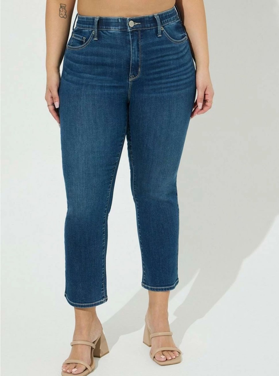 Bottoms * | Torrid Crop Everyday Sky High Boot Super Soft High-Rise Jean