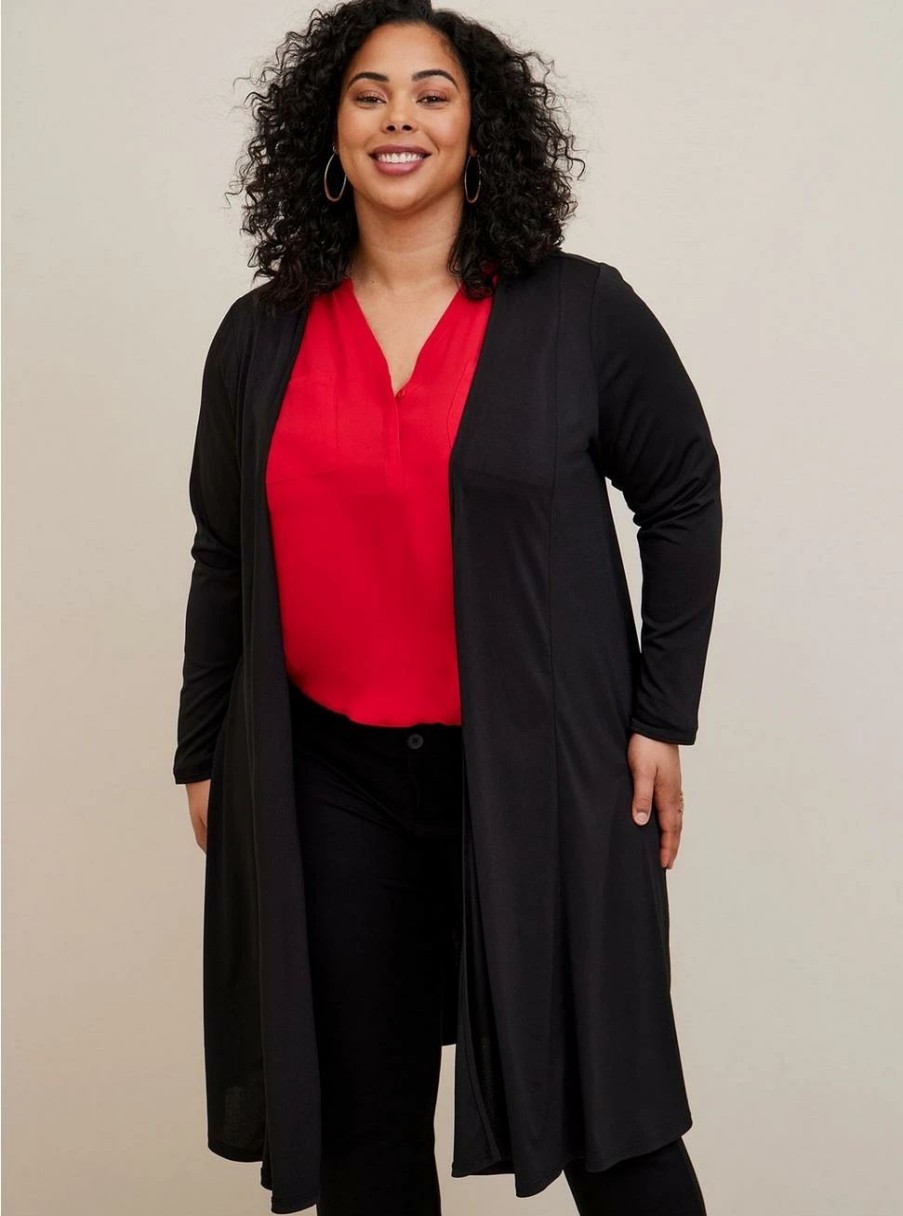 Jackets * | Torrid Crepe Open Front Duster