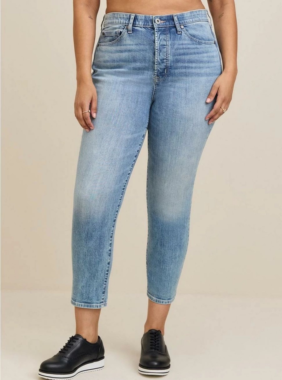 Jeans * | Torrid Mom Straight Vintage Stretch High-Rise Jean