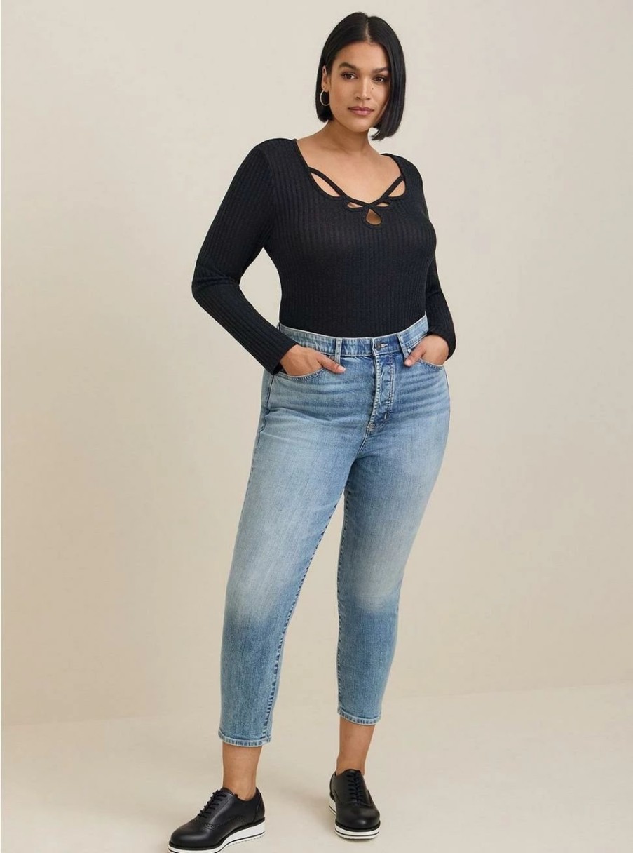 Jeans * | Torrid Mom Straight Vintage Stretch High-Rise Jean