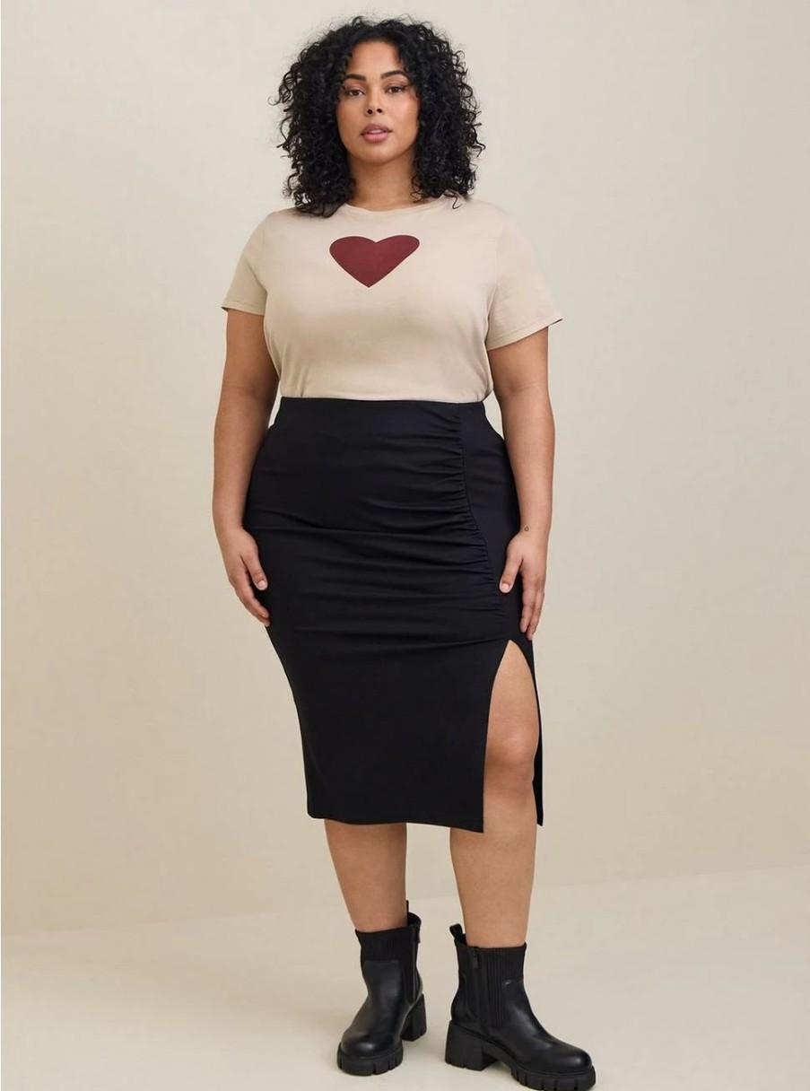 Bottoms * | Torrid Midi Studio Luxe Ponte Cinched Pencil Skirt