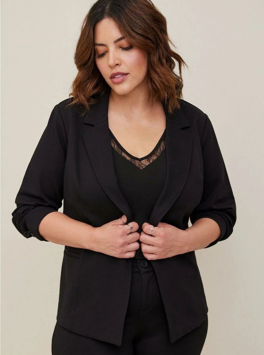 Jackets * | Torrid Studio Luxe Ponte Tailored Fit Blazer