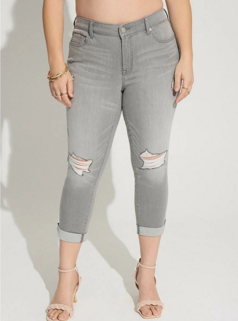 Jeans * | Torrid Boyfriend Straight Super Soft Mid-Rise Jean