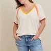 Tops * | Torrid Super Soft Slub V-Neck Colorblock Raglan Tee