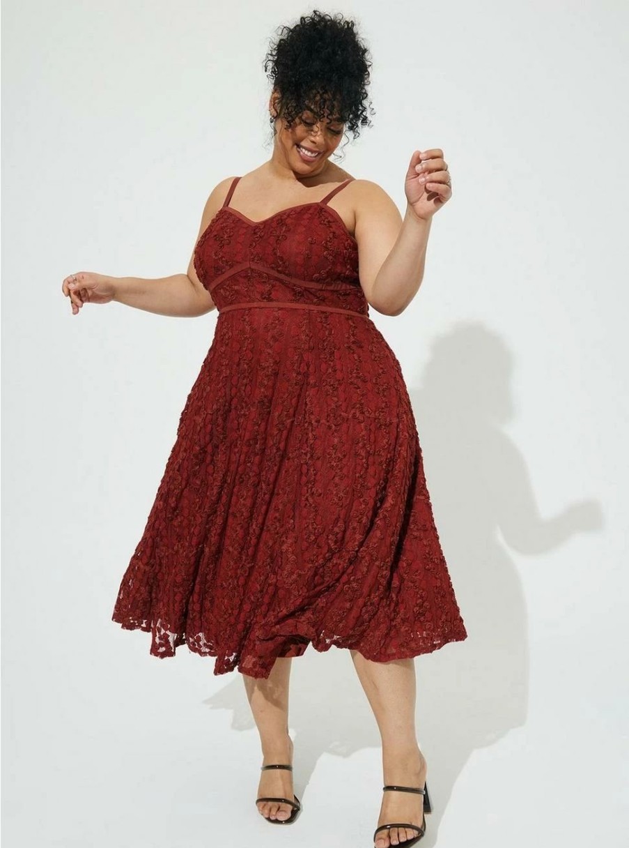 Dresses * | Torrid Tea Length Lace Sweetheart Dress