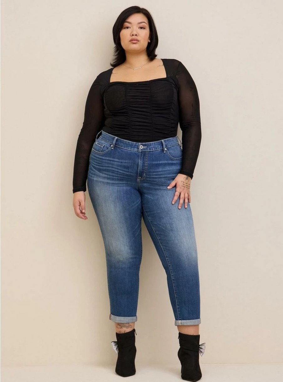 Jeans * | Torrid Boyfriend Straight Vintage Stretch Mid-Rise Jean