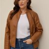 Jackets * | Torrid Faux Leather Collarless Moto Jacket