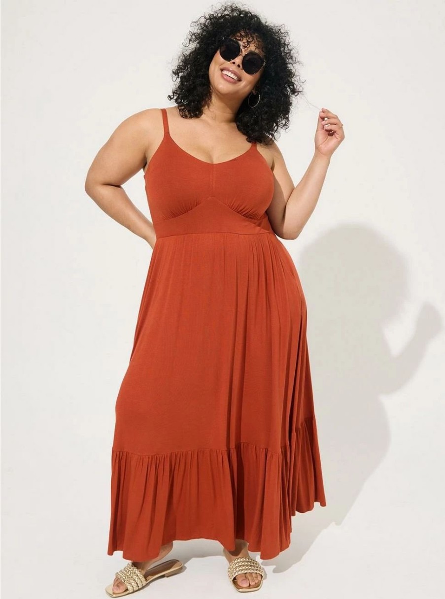 Dresses * | Torrid Maxi Super Soft Tiered Dress