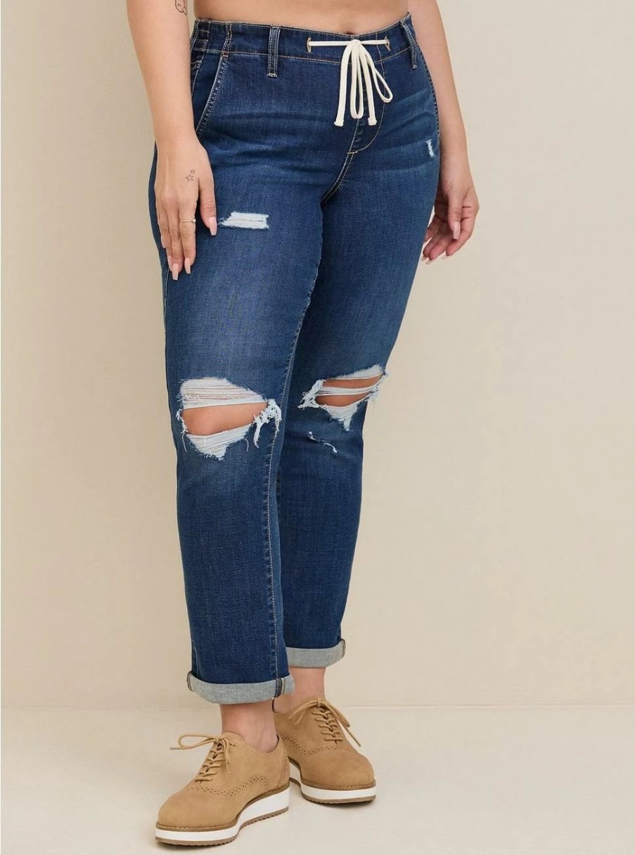 Jeans * | Torrid Pull-On Boyfriend Straight Super Soft Mid-Rise Jean