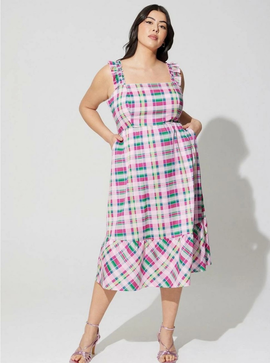 Dresses * | Torrid Mini Poplin Tiered Ruffle Strap Dress