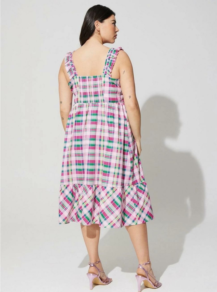 Dresses * | Torrid Mini Poplin Tiered Ruffle Strap Dress