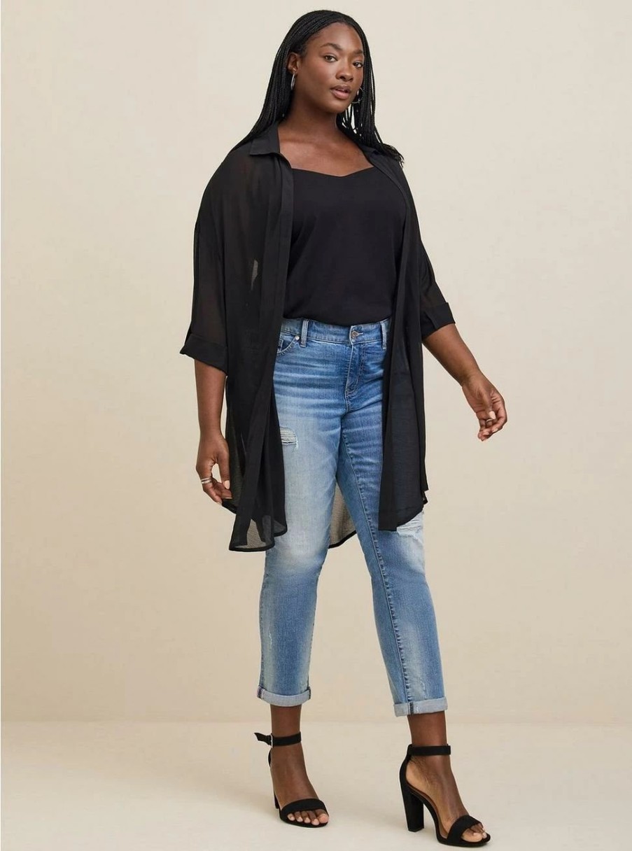 Jackets * | Torrid Chiffon Shirt Kimono