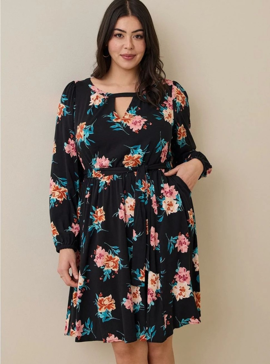 Dresses * | Torrid Mini Stretch Challis Aline Dress