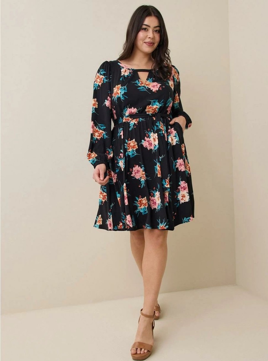 Dresses * | Torrid Mini Stretch Challis Aline Dress