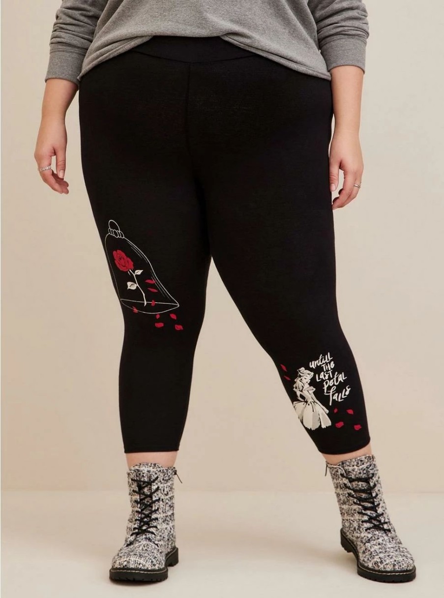 Bottoms * | Torrid Disney Beauty And The Beast Crop Signature Waistband Premium Legging