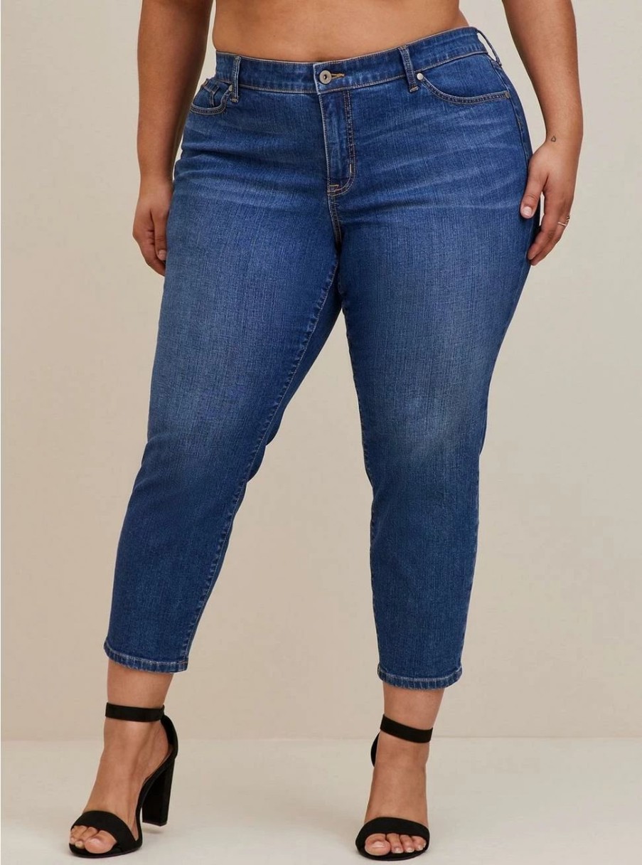 Jeans * | Torrid Perfect Skinny Ankle Vintage Stretch Mid-Rise Jean (Short)