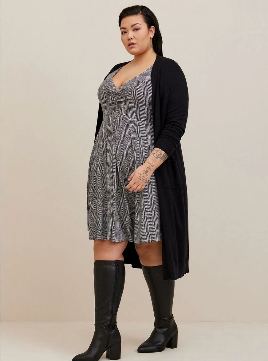 Dresses * | Torrid Mini Studio Knit Cinch Front Skater Dress