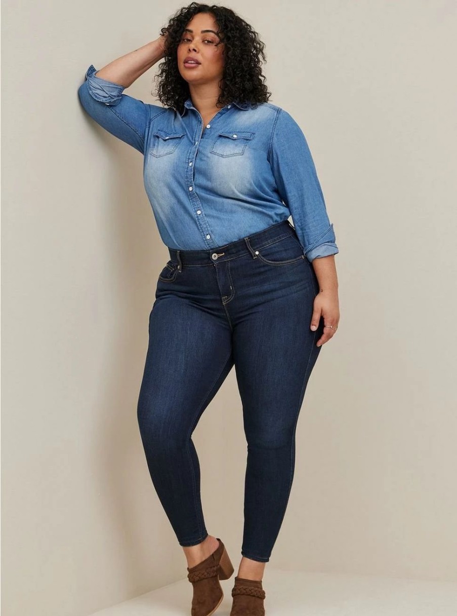 Jeans * | Torrid Bombshell Skinny Premium Stretch High-Rise Jean