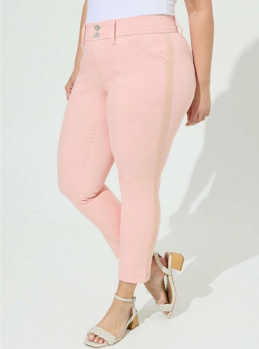 Bottoms * | Torrid Crop Aviator Skinny Stretch Twill Mid-Rise Pant