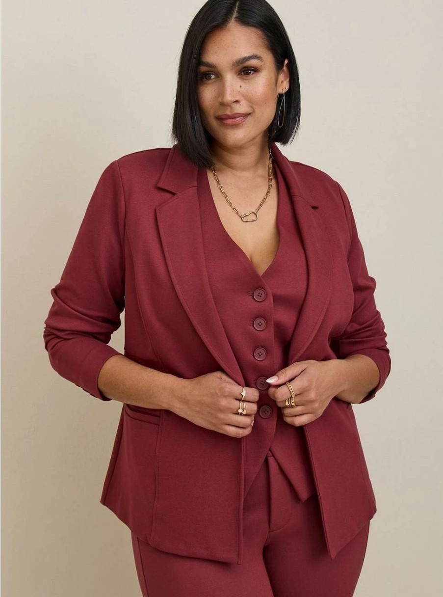 Jackets * | Torrid Studio Luxe Ponte Tailored Fit Blazer