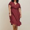 Dresses * | Torrid Midi Swiss Linen Surplice Dress