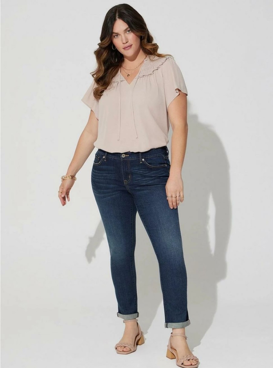 Jeans * | Torrid Boyfriend Straight Vintage Stretch Mid-Rise Jean