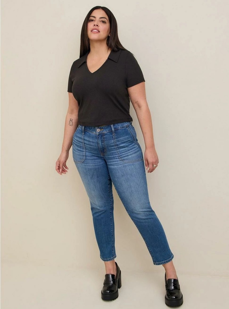 Jeans * | Torrid Perfect Boyfriend Ankle Vintage Stretch Mid-Rise Jean (Regular)