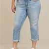 Bottoms * | Torrid Crop Boyfriend Straight Vintage Stretch Mid-Rise Jean