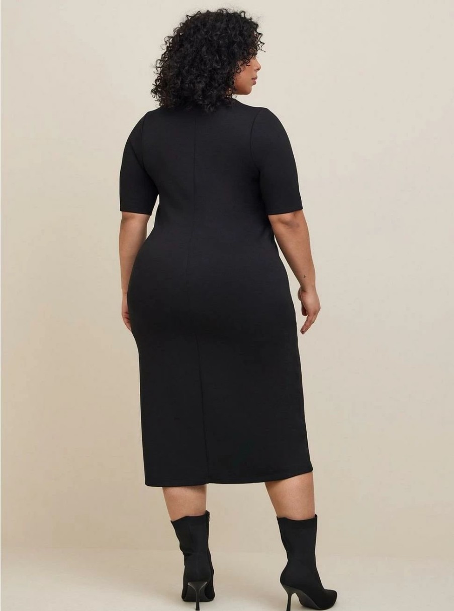 Dresses * | Torrid Midi Studio Cupro Slide Slit Bodycon Dress